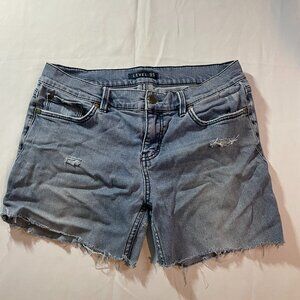 Level 99 Jean Shorts Womens Size 29 Blue Denim Distressed Cut Off Frayed Hem